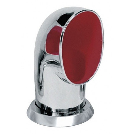 VETUS cowl ventilator TOM, 100 mm, SS 316, red interior