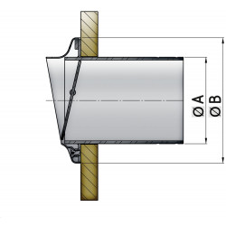 VETUS stainless steel transom exhaust connection, check valve, 127 mm