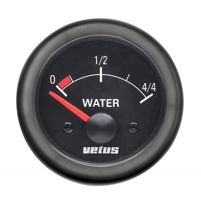 VETUS water level indicator, black, 12 Volt, cut-out size 52mm