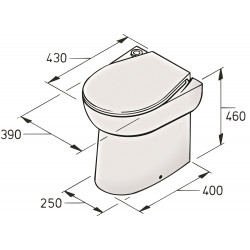 Toalett typ WCS, 230 V