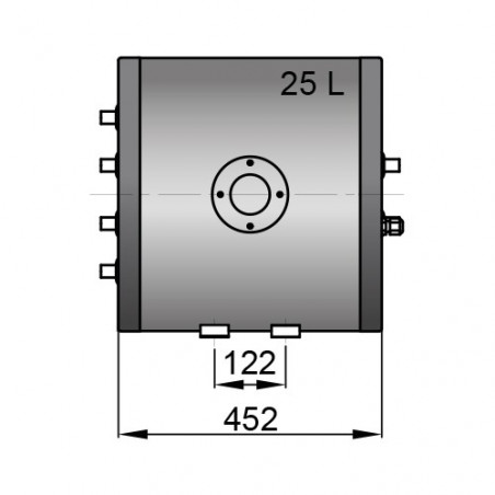 Twin coil calorifier, 25 liter.