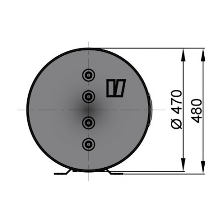 Twin coil calorifier, 25 liter.