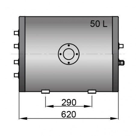 Twin coil calorifier, 50L.