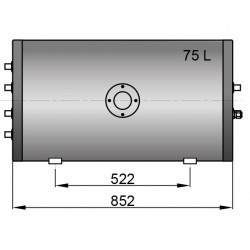 Twin coil calorifier, 75 liter.