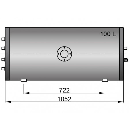 Twin coil calorifier, 100 liter.