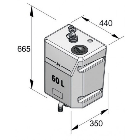 Waste water tank 60 ltr.