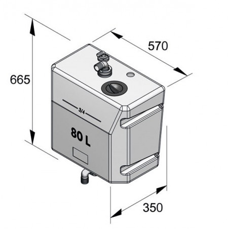 VETUS skottmonterad spillvattentank 80 liter