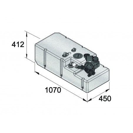 VETUS avloppsvattentanksystem 120 liter, inkl. 12 Volt pump & sensor