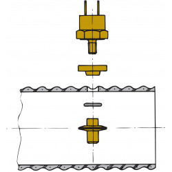 VETUS-sensor för avgastemperaturlarm för montering på avgasslang