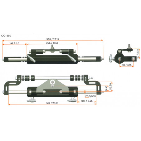 Multisteer udenbords 350hk hydraulisk styring - 2