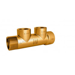 Manifold bronze med 1 x 3/4" og 2 x 1/2" gevind - 2