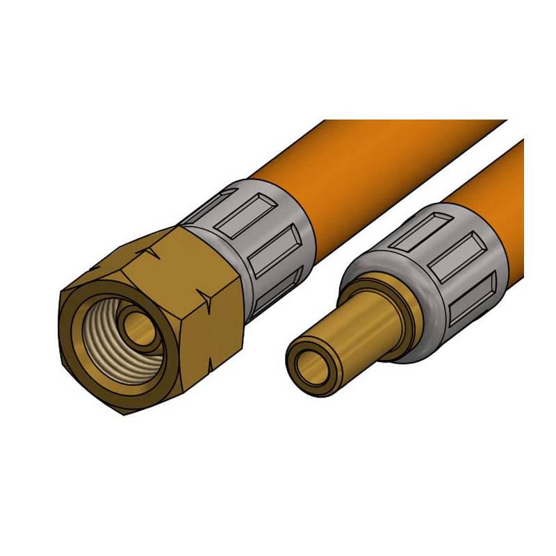 Gasslang 0,6 m, 1/4" överfallsmutter t/8 mm anslutning