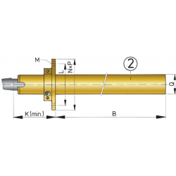 Stävrör i brons med stödlager Ø30mm, L 1100mm. Ø 30 mm - 1