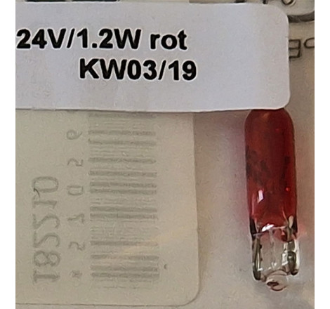 VDO glödlampa 24V /1,2 W röd - 1