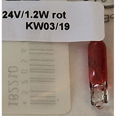 VDO pære 24V /1,2 W rød