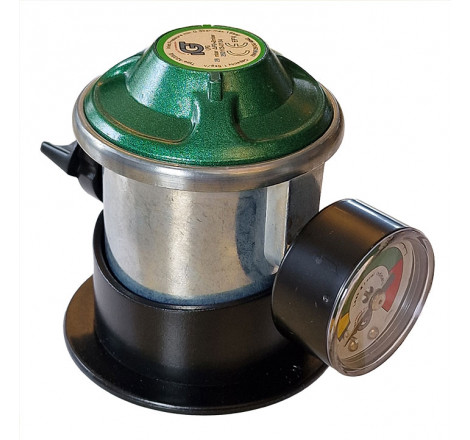Gas regulator Jumbo click on med manometer og slangestuds