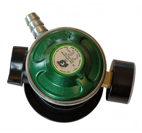 Gas regulator Jumbo click on med manometer og slangestuds