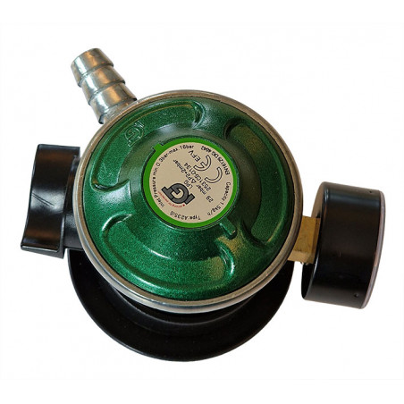 Gas regulator Jumbo click on med manometer og slangestuds
