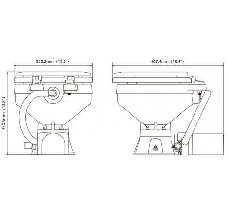 Kompakt elektrisk 12V båttoalett från Seaflo