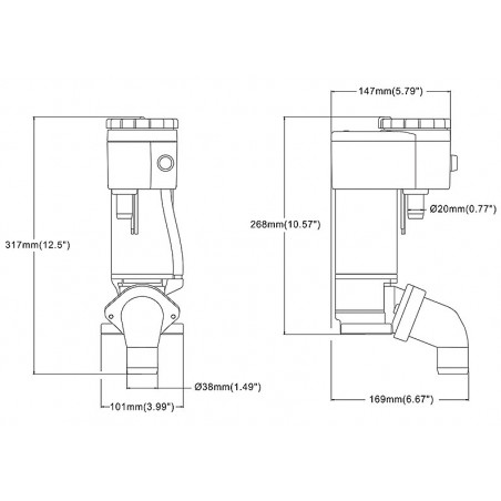 Ombyggnadssats för båttoalett 12V Seaflo TwistFlush