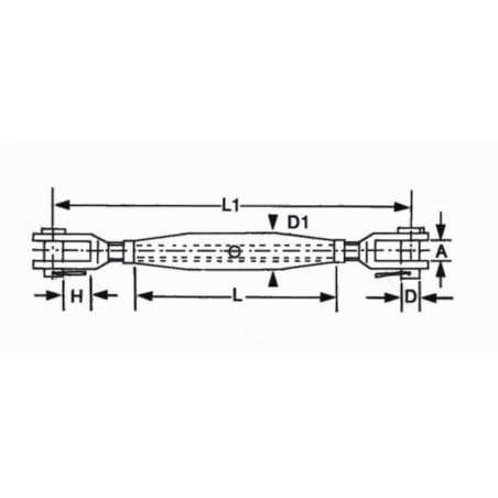 Vantskrue AISI 316 gaffel/gaffel - 2