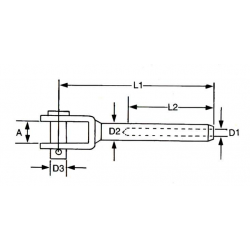 Gaffelterminal AISI 316 - 1