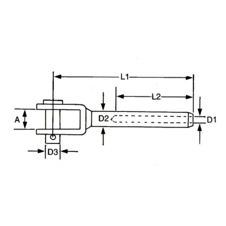 Gaffelterminal AISI 316 - 2