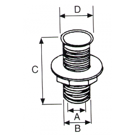 Skrovgenomföring vit plast CE-godkänd - 2