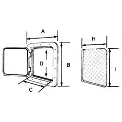 Top Line Hatch i vit plast med innerram - 1