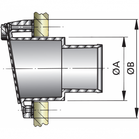 Vetus avgasgenomföring i plast - 2