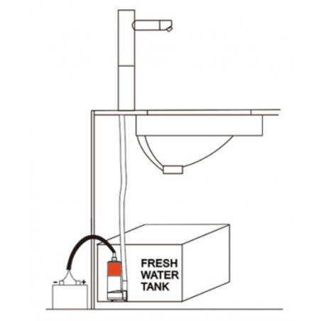 Dränkbar pantrypump 12 V - 16 l/min - 4