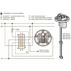 VDO Vattensensor 80-600mm 12-24V - 1