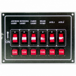Brytarpanel med 6 kontakter - 2