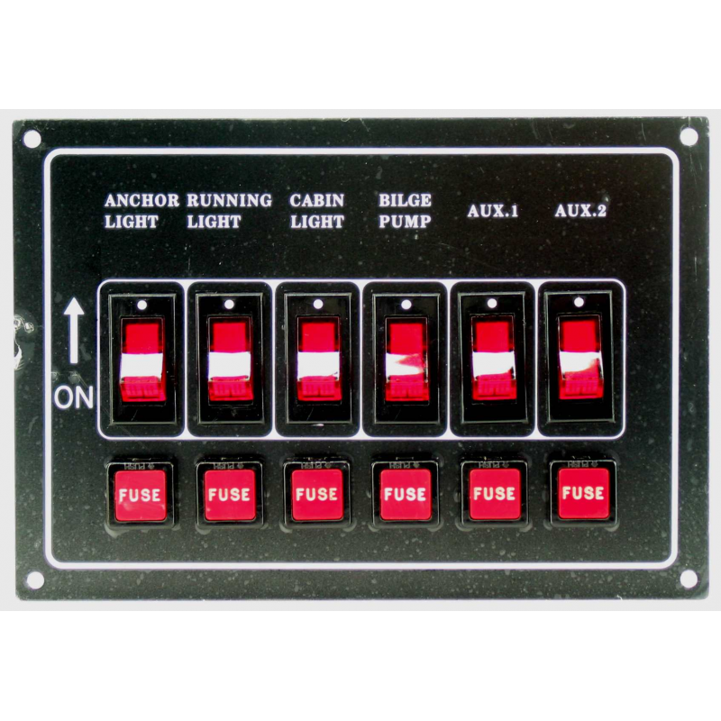 Brytarpanel med 6 kontakter - 2