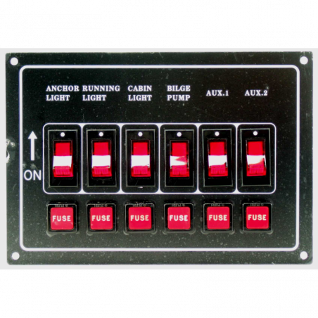 Brytarpanel med 6 kontakter - 2